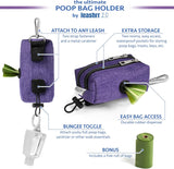 Dog Waste Bag Dispenser and Treat Holder for Leashes with Waterproof Pouches and Complimentary Roll -  (Teal)