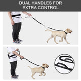 Hands Free Dog Leashes with Multi Pouches - Black