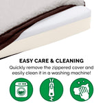 Memory Foam Dog Bed Sherpa & Suede Mattress w/ Removable Washable Cover - Small