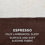 Memory Foam Dog Bed Sherpa & Suede Mattress w/ Removable Washable Cover - Small
