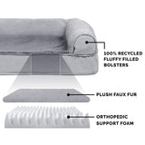 Pet Bed With Memory Foam  - Grey